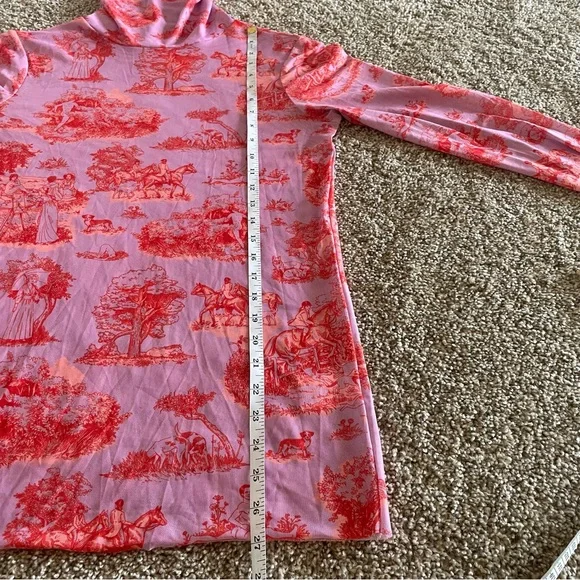 Rachel Antonoff Taffy Batter MANHUNT Lillian Pink/Red Mesh Knit Top Size Large - Picture 16 of 16